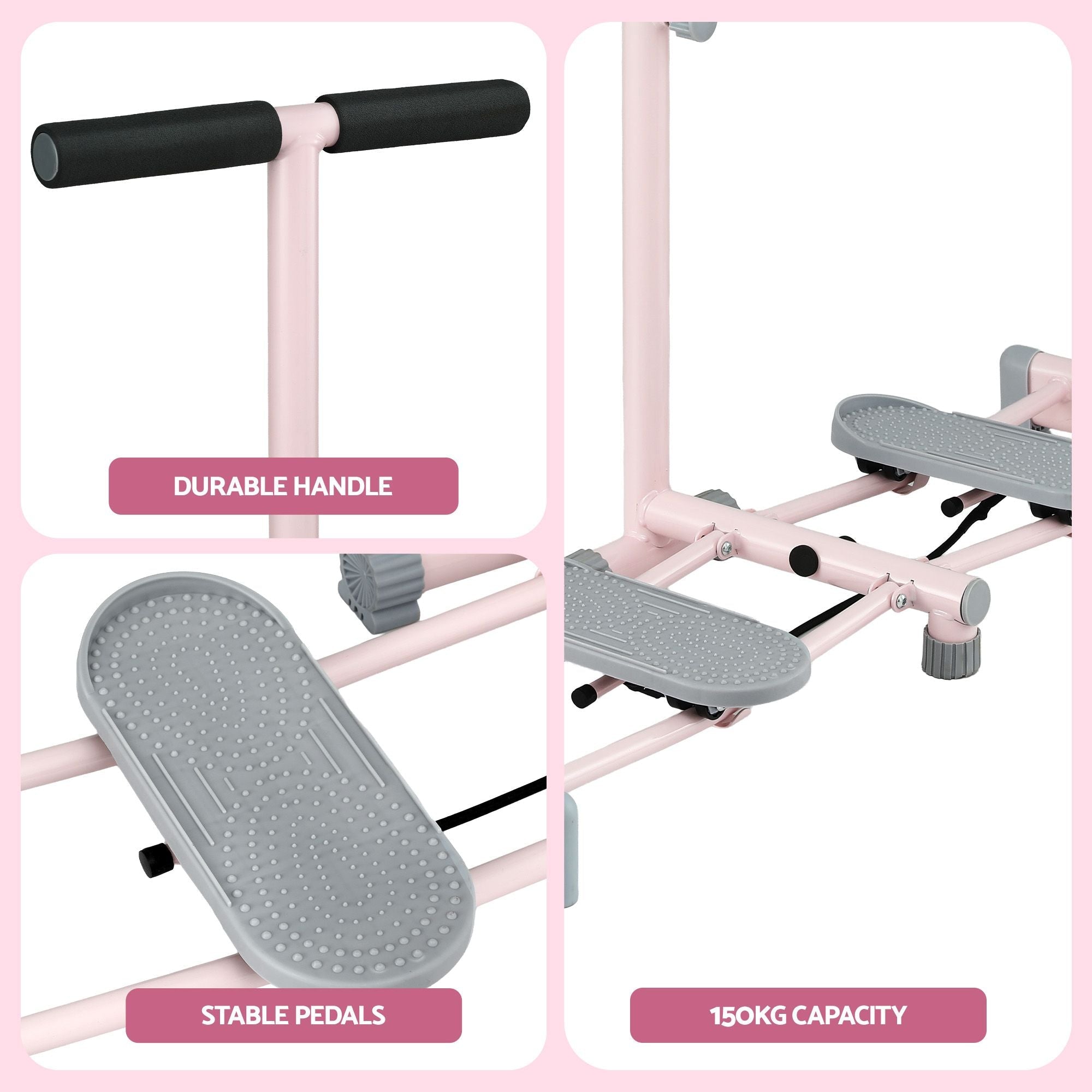 Foldable Ski Exercise Machine Leg Thigh Trainer Home Fitness Cardio Pink - Sports & Fitness > Exercise, Gym & Fitness > Gym Equipment & Accessories - Rivercity House & Home Co. (ABN 18 642 972 209) - Affordable Modern Furniture Australia