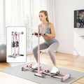 Foldable Ski Exercise Machine Leg Thigh Trainer Home Fitness Cardio Pink