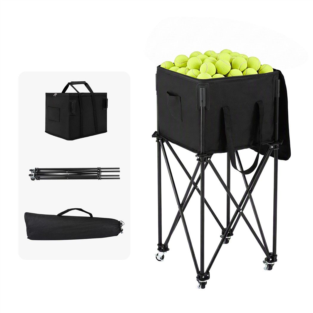 Foldable Tennis Hopper Stand with Wheels Holds Up to 150 Balls - Sports & Fitness > Racquet Sports > Tennis - Rivercity House & Home Co. (ABN 18 642 972 209) - Affordable Modern Furniture Australia