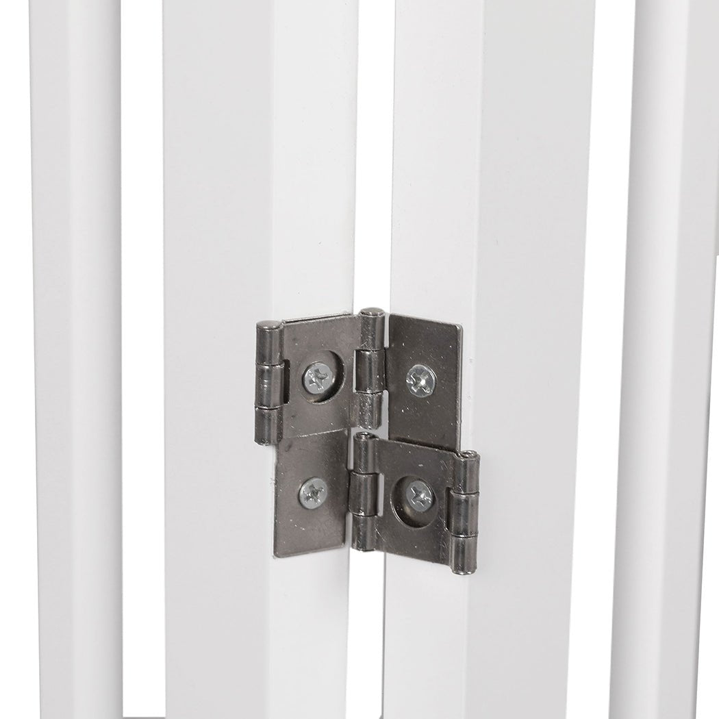 Foldable Wooden Pet Gate with Safety Fence - White - Rivercity House & Home Co. (ABN 18 642 972 209) - Affordable Modern Furniture Australia