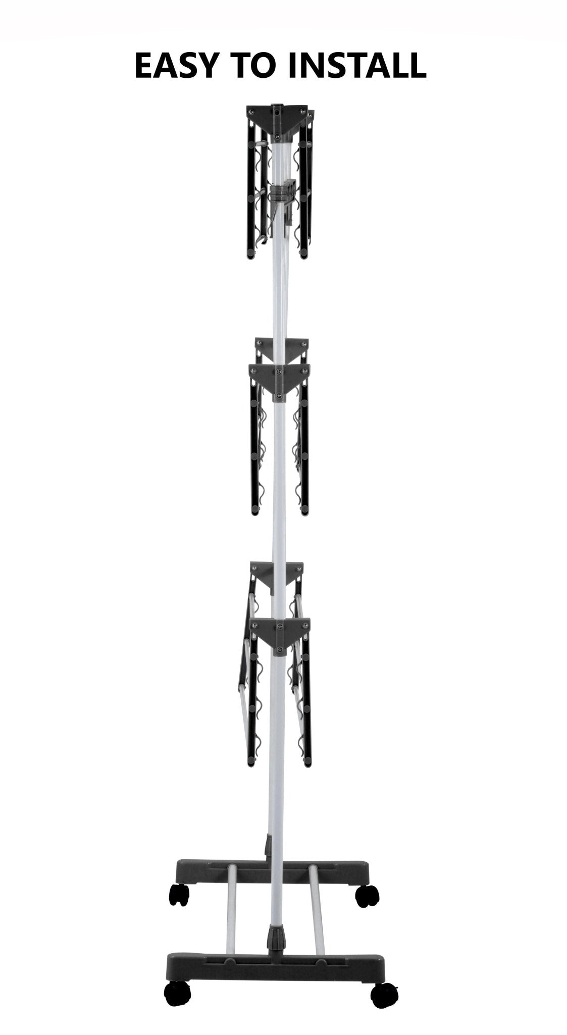 Folding 3 Tier Clothes Laundry Drying Rack with Stainless Steel Tubes for Indoor & Outdoor Home - Home & Garden > Storage > Clothing & Wardrobe Storage - Rivercity House & Home Co. (ABN 18 642 972 209) - Affordable Modern Furniture Australia