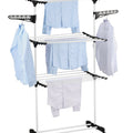 Folding 3 Tier Laundry Drying Rack with Stainless Steel Tubes for Indoor & Outdoor - Silver