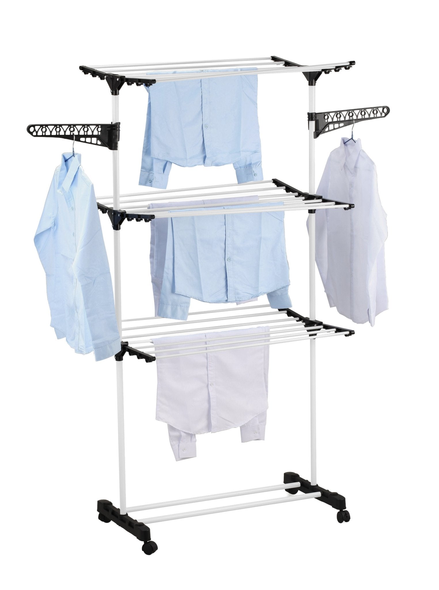 Folding 3 Tier Clothes Laundry Drying Rack with Stainless Steel Tubes for Indoor & Outdoor Home - Home & Garden > Storage > Clothing & Wardrobe Storage - Rivercity House & Home Co. (ABN 18 642 972 209) - Affordable Modern Furniture Australia