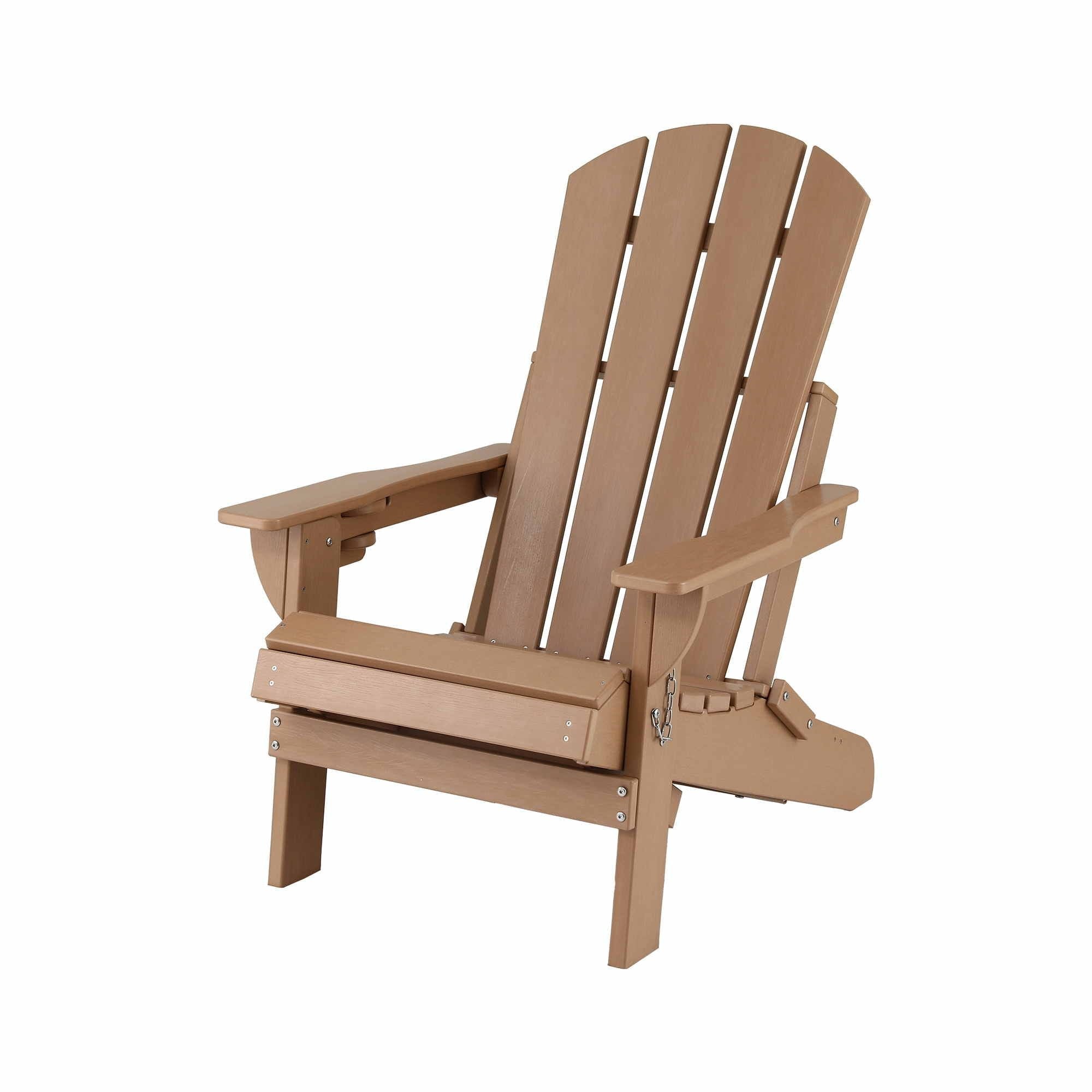 Folding Adirondack Sun Lounger with Recliner and Footrest HDPE - Khaki - Furniture > Outdoor > Outdoor Chairs - Rivercity House & Home Co. (ABN 18 642 972 209) - Affordable Modern Furniture Australia