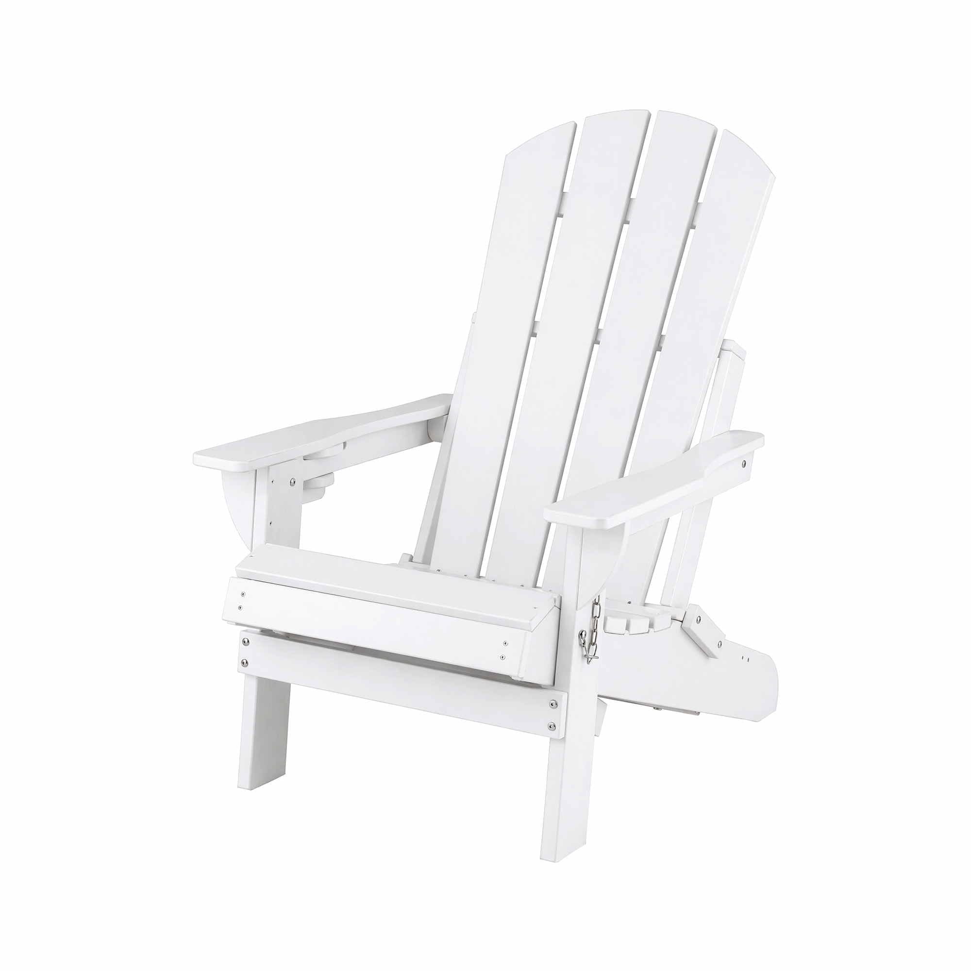 Folding Adirondack Sun Lounger with Recliner and Footrest HDPE - White - Furniture > Outdoor > Outdoor Chairs - Rivercity House & Home Co. (ABN 18 642 972 209) - Affordable Modern Furniture Australia