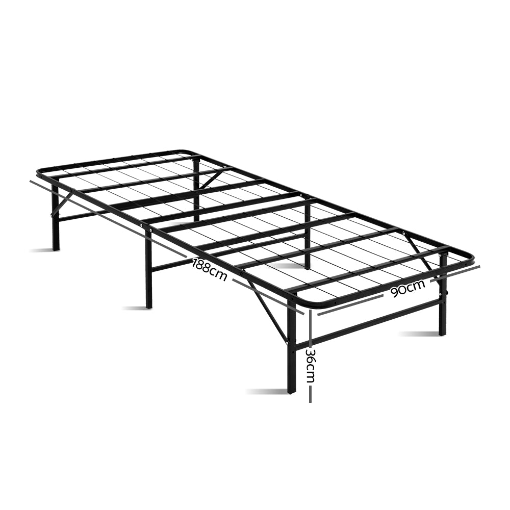 Folding Bed Frame Metal Base - Single - Furniture > Bedroom > Beds & Bed Frames - Rivercity House & Home Co. (ABN 18 642 972 209) - Affordable Modern Furniture Australia