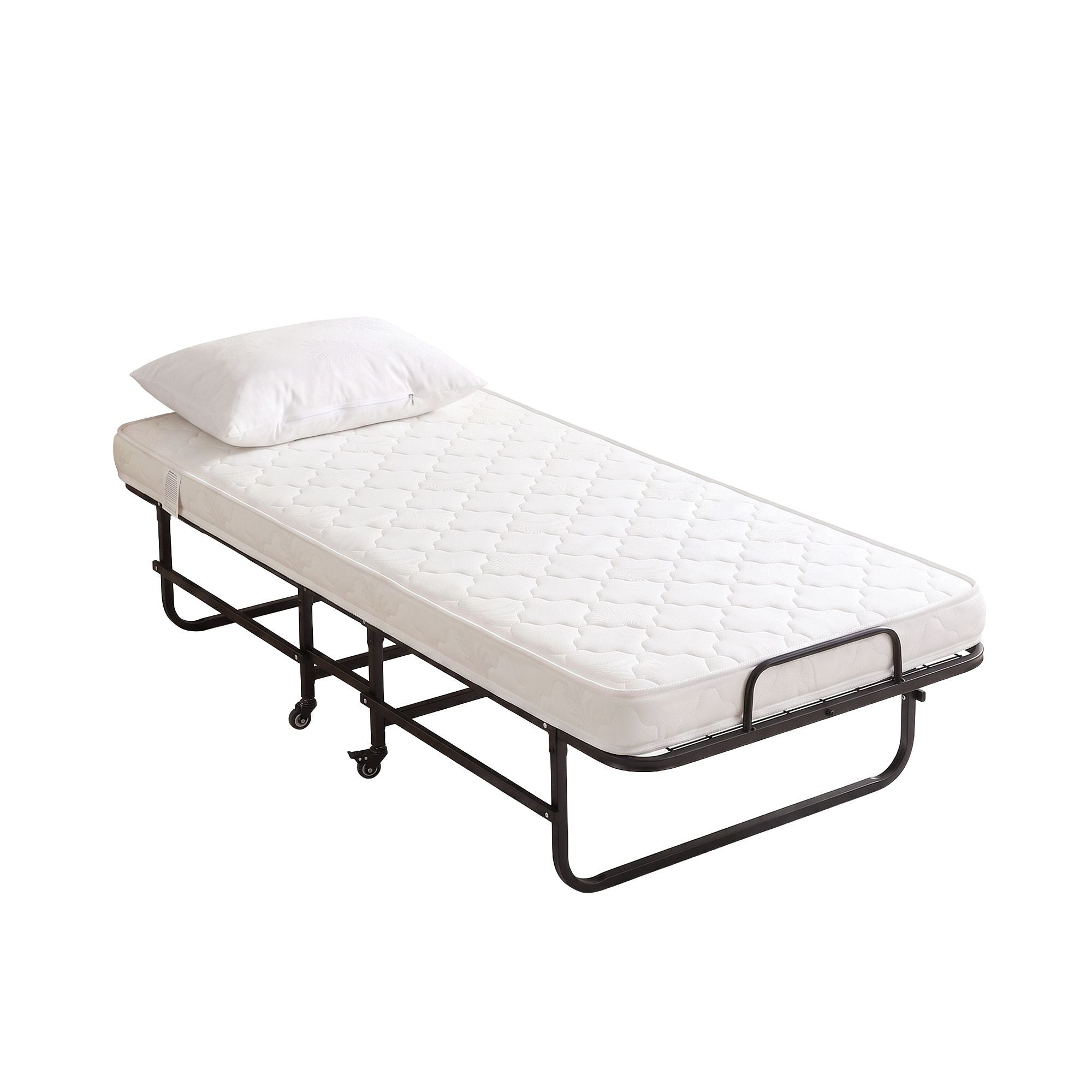 Folding Bed with Mattress, Portable Rollaway 150kg Capacity 190CM - Furniture > Bedroom > Beds & Bed Frames - Rivercity House & Home Co. (ABN 18 642 972 209) - Affordable Modern Furniture Australia