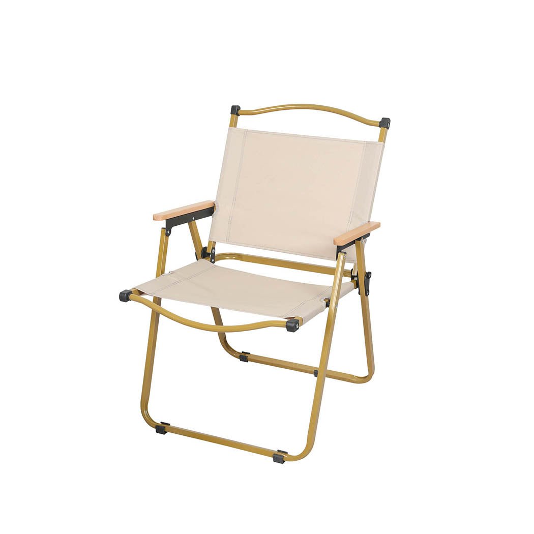 Folding Camping Chair Lightweight Portable - Beige - Rivercity House & Home Co. (ABN 18 642 972 209) - Affordable Modern Furniture Australia