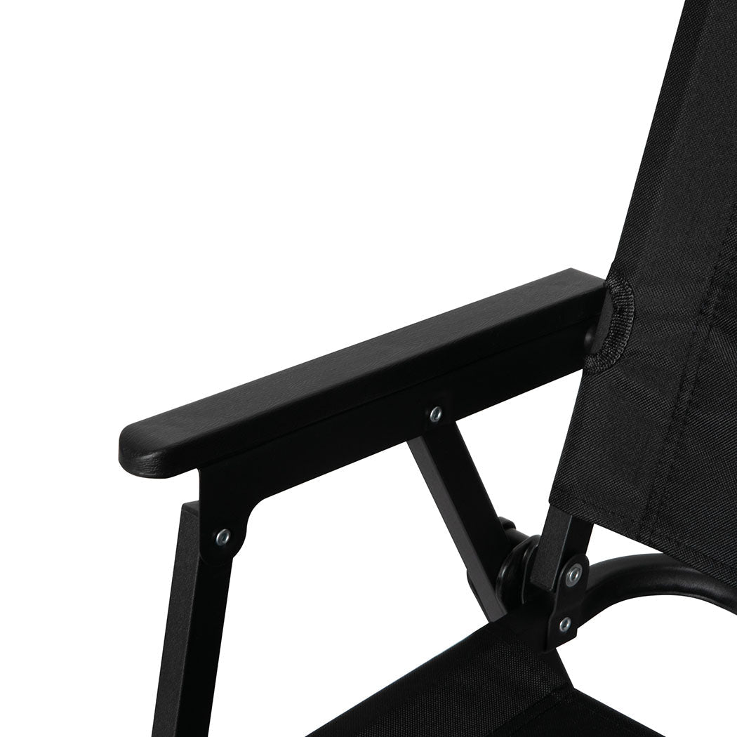 Folding Camping Chair Lightweight Portable Outdoor - Black - Rivercity House & Home Co. (ABN 18 642 972 209) - Affordable Modern Furniture Australia