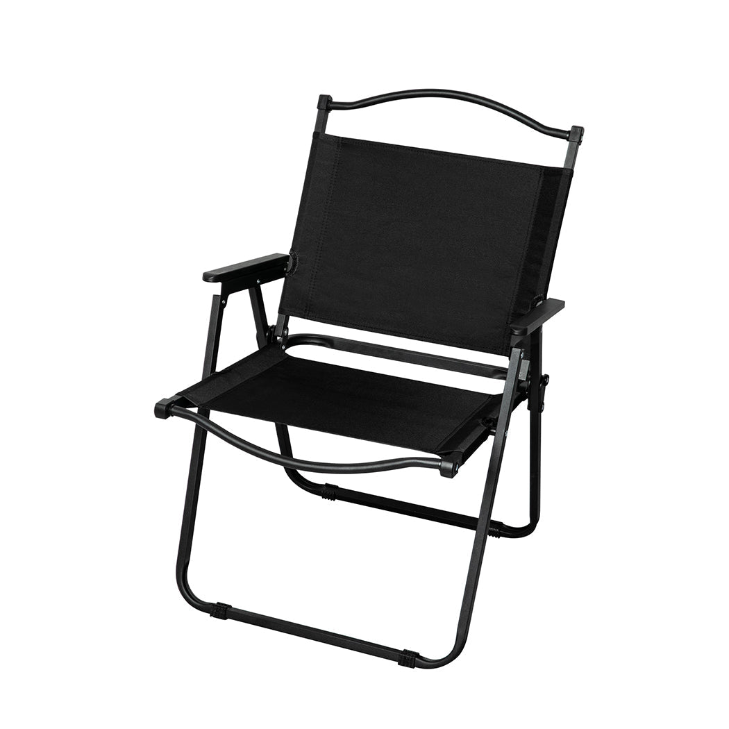 Folding Camping Chair Lightweight Portable Outdoor - Black - Rivercity House & Home Co. (ABN 18 642 972 209) - Affordable Modern Furniture Australia