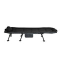 Folding Camping Cot with Adjustable Backrest and Side Pockets - Black