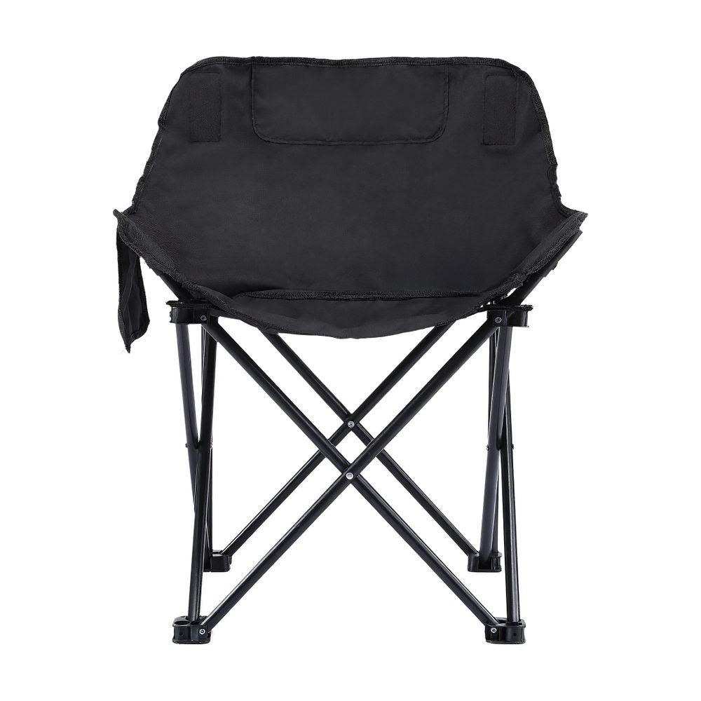 Folding Camping Moon Chair Portable Seat Weight Capacity 120KG Black - Outdoor Recreation > Camping > Camp Furniture - Rivercity House & Home Co. (ABN 18 642 972 209) - Affordable Modern Furniture Australia