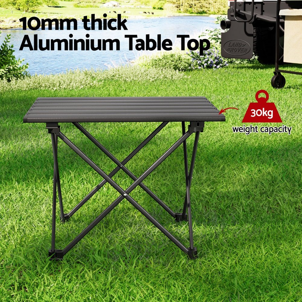 Folding Camping Table 40CM Roll Up Outdoor Picnic BBQ Aluminium Desk - Outdoor Recreation > Camping > Camp Furniture - Rivercity House & Home Co. (ABN 18 642 972 209) - Affordable Modern Furniture Australia