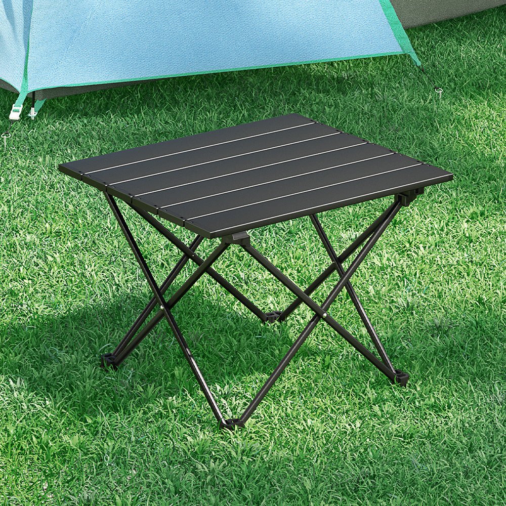 Folding Camping Table 40CM Roll Up Outdoor Picnic BBQ Aluminium Desk - Outdoor Recreation > Camping > Camp Furniture - Rivercity House & Home Co. (ABN 18 642 972 209) - Affordable Modern Furniture Australia
