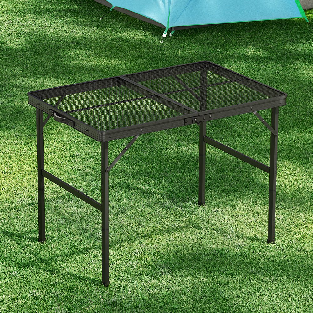 Folding Camping Table 90CM Portable Outdoor Picnic BBQ Aluminium Desk - Outdoor Recreation > Camping > Camp Furniture - Rivercity House & Home Co. (ABN 18 642 972 209) - Affordable Modern Furniture Australia