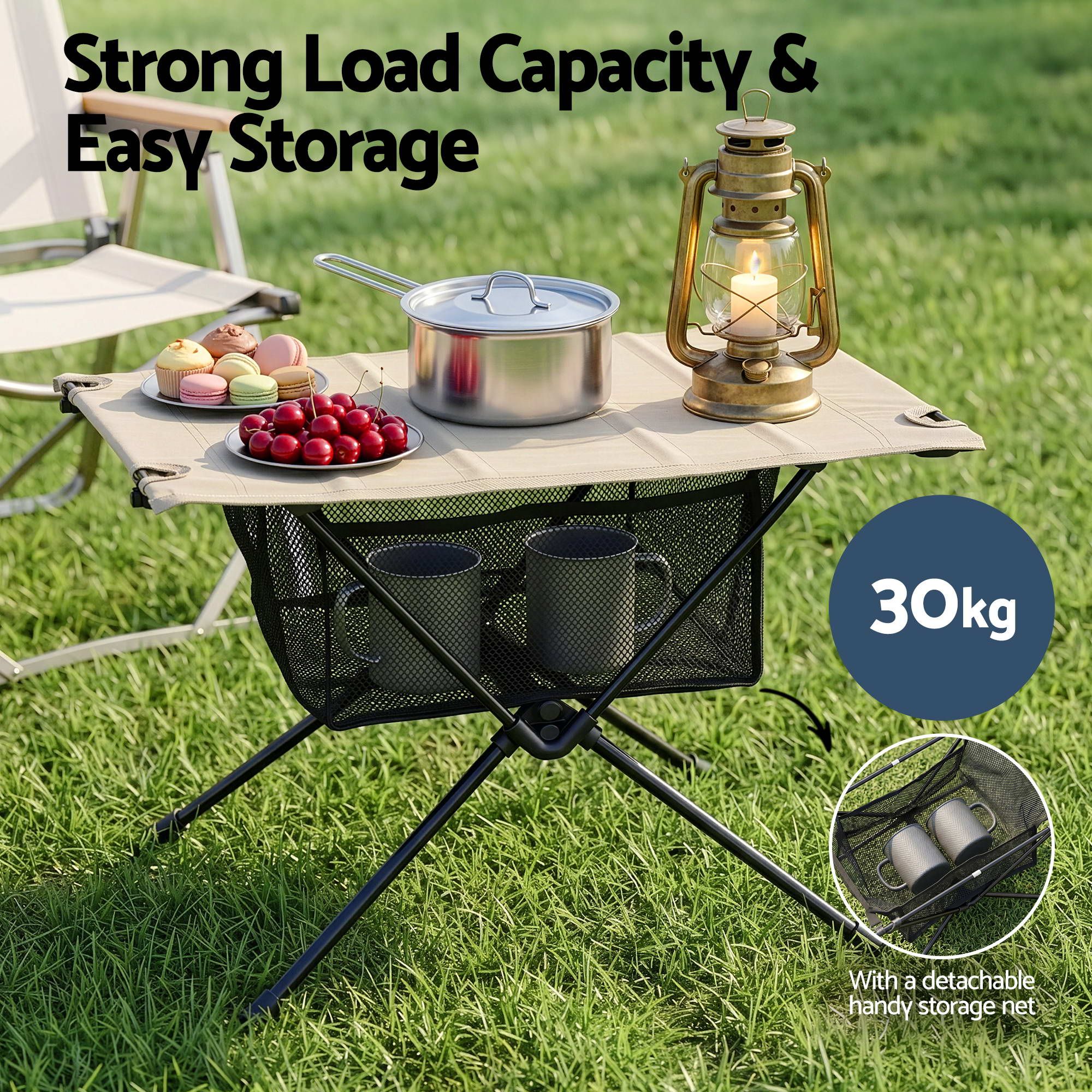 Folding Camping Table Portable Picnic Desk Camp Furniture - Outdoor Recreation > Camping > Camp Furniture - Rivercity House & Home Co. (ABN 18 642 972 209) - Affordable Modern Furniture Australia