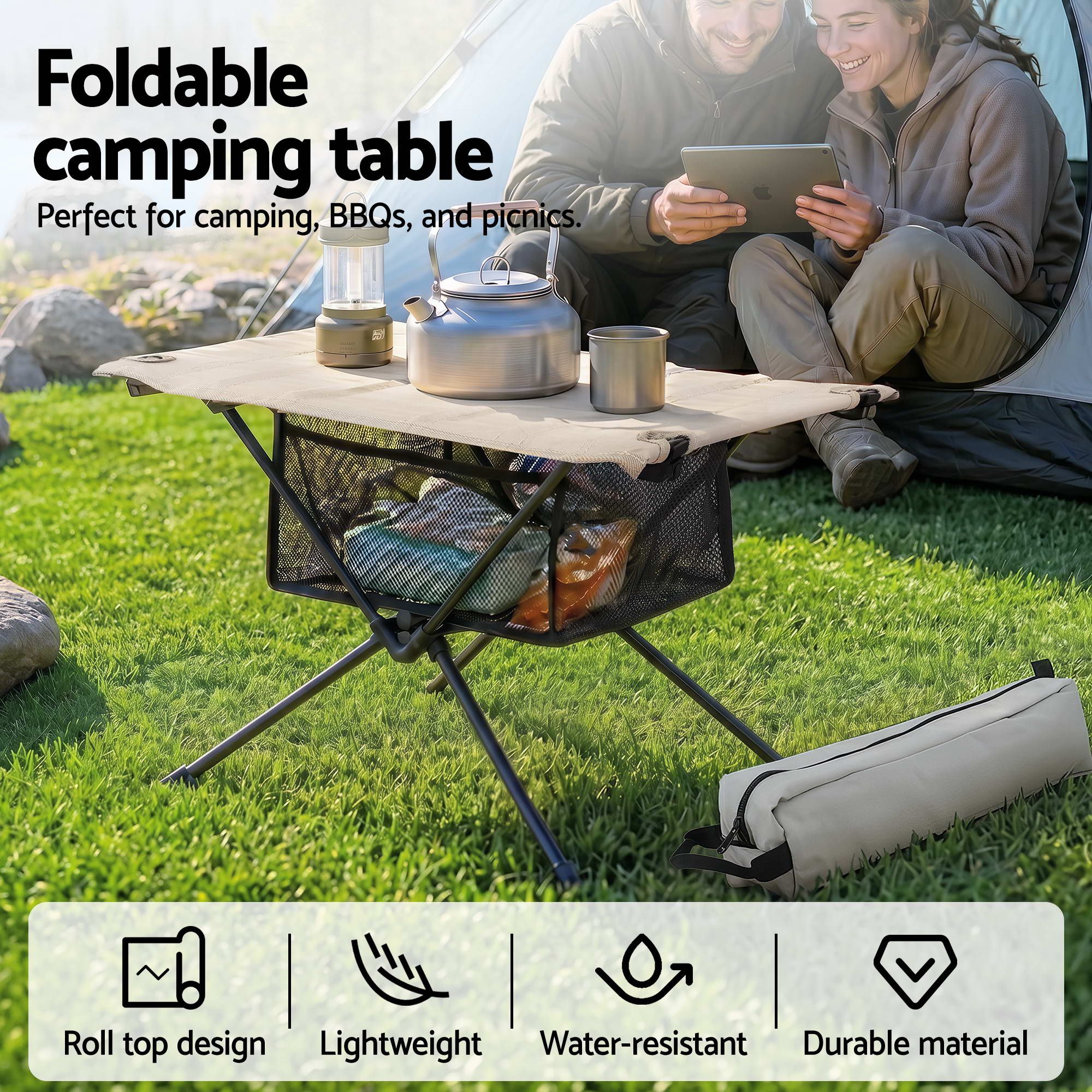 Folding Camping Table Portable Picnic Desk Camp Furniture - Outdoor Recreation > Camping > Camp Furniture - Rivercity House & Home Co. (ABN 18 642 972 209) - Affordable Modern Furniture Australia