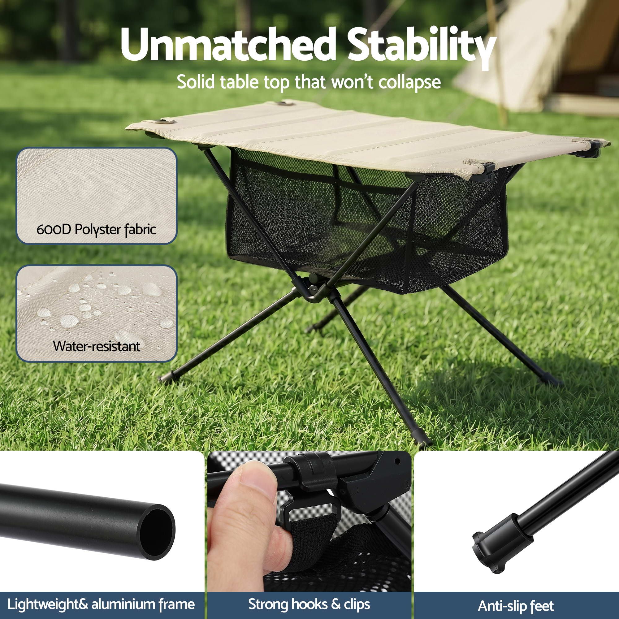 Folding Camping Table Portable Picnic Desk Camp Furniture - Outdoor Recreation > Camping > Camp Furniture - Rivercity House & Home Co. (ABN 18 642 972 209) - Affordable Modern Furniture Australia