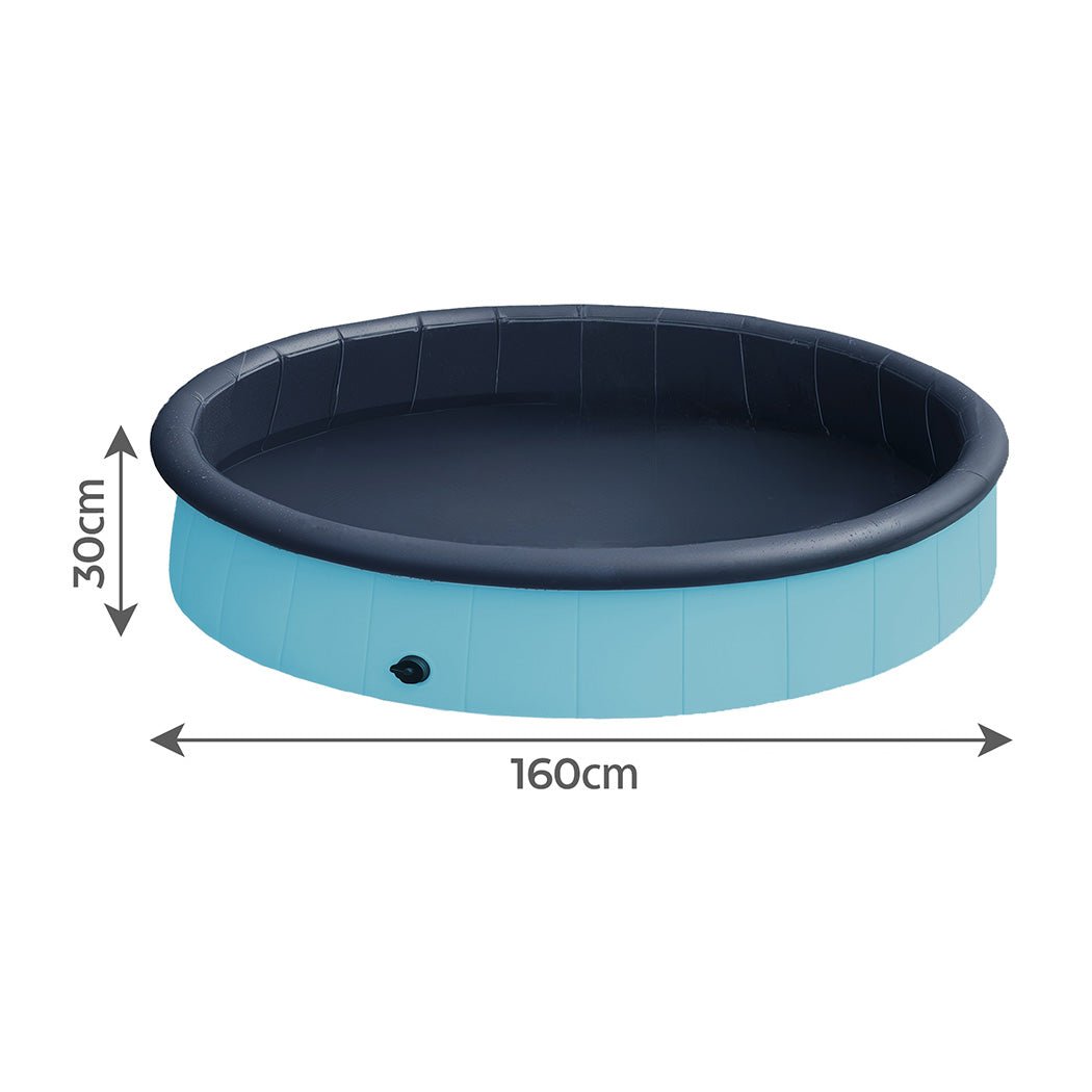 Folding Dog Swimming Pool with Sprinkler - Blue - Rivercity House & Home Co. (ABN 18 642 972 209) - Affordable Modern Furniture Australia