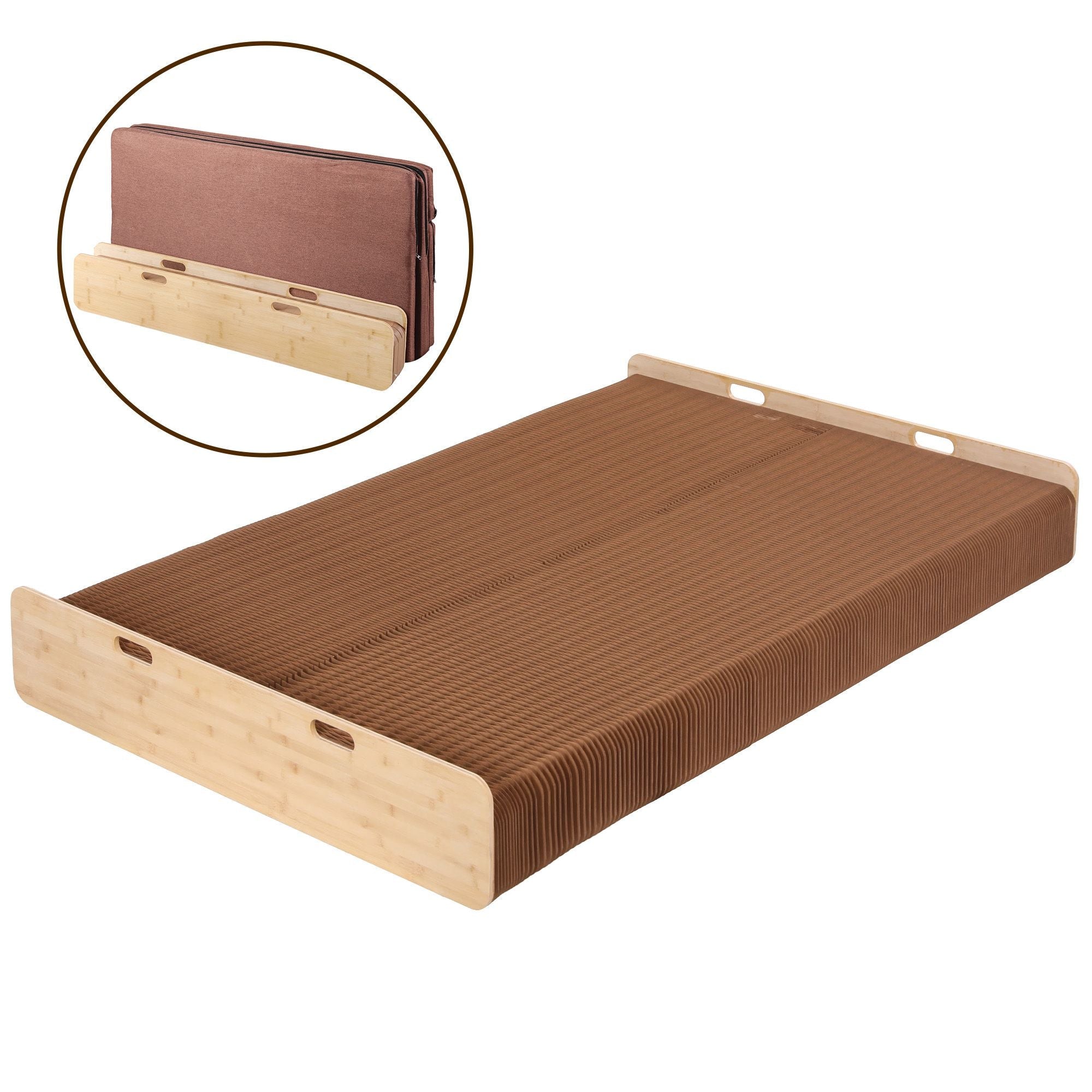 Folding Kraft Paper Bed Frame with Mattress and Pillow 300kg Capacity 200x120cm - Furniture > Bedroom > Beds & Bed Frames - Rivercity House & Home Co. (ABN 18 642 972 209) - Affordable Modern Furniture Australia