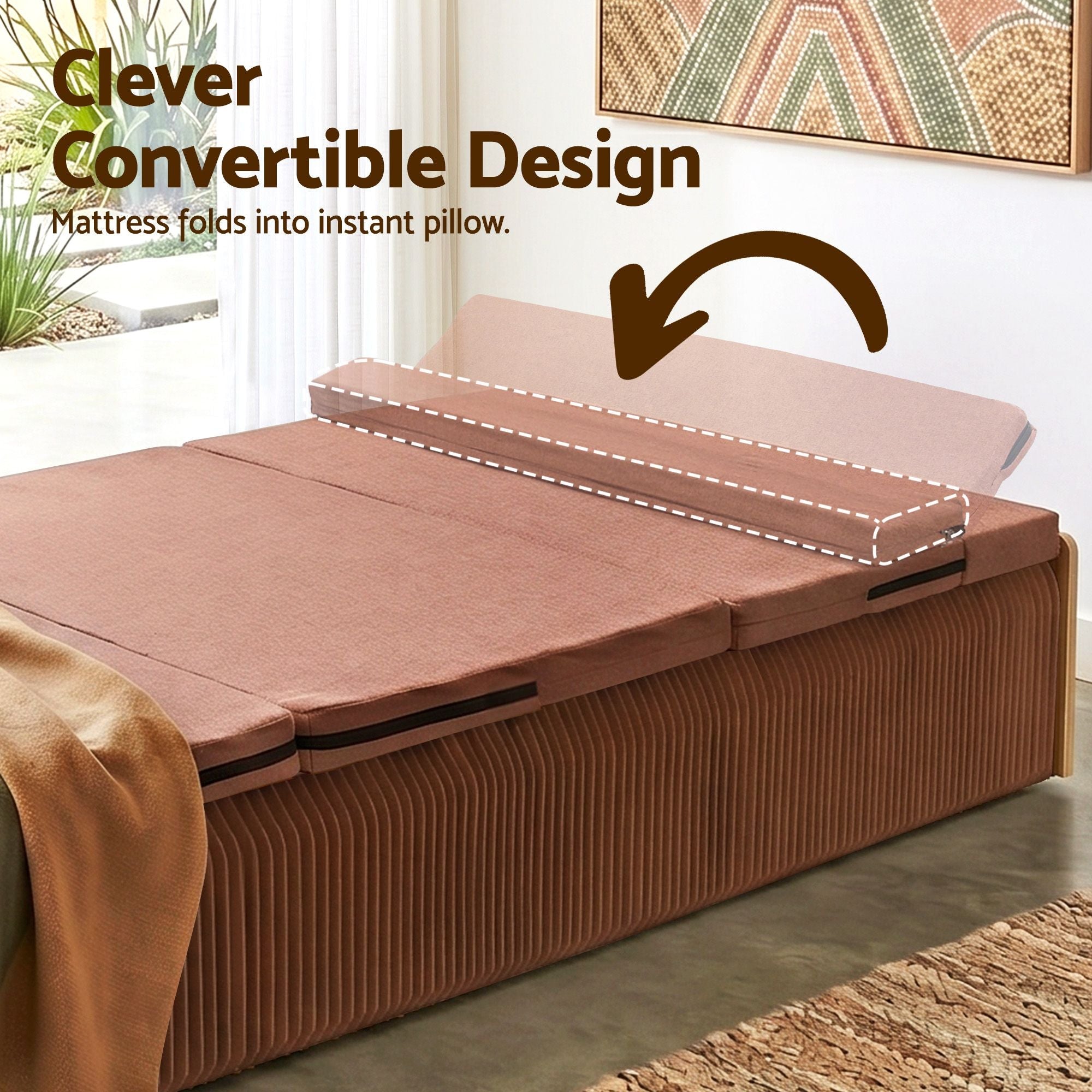 Folding Kraft Paper Bed Frame with Mattress and Pillow 300kg Capacity 200x120cm - Furniture > Bedroom > Beds & Bed Frames - Rivercity House & Home Co. (ABN 18 642 972 209) - Affordable Modern Furniture Australia