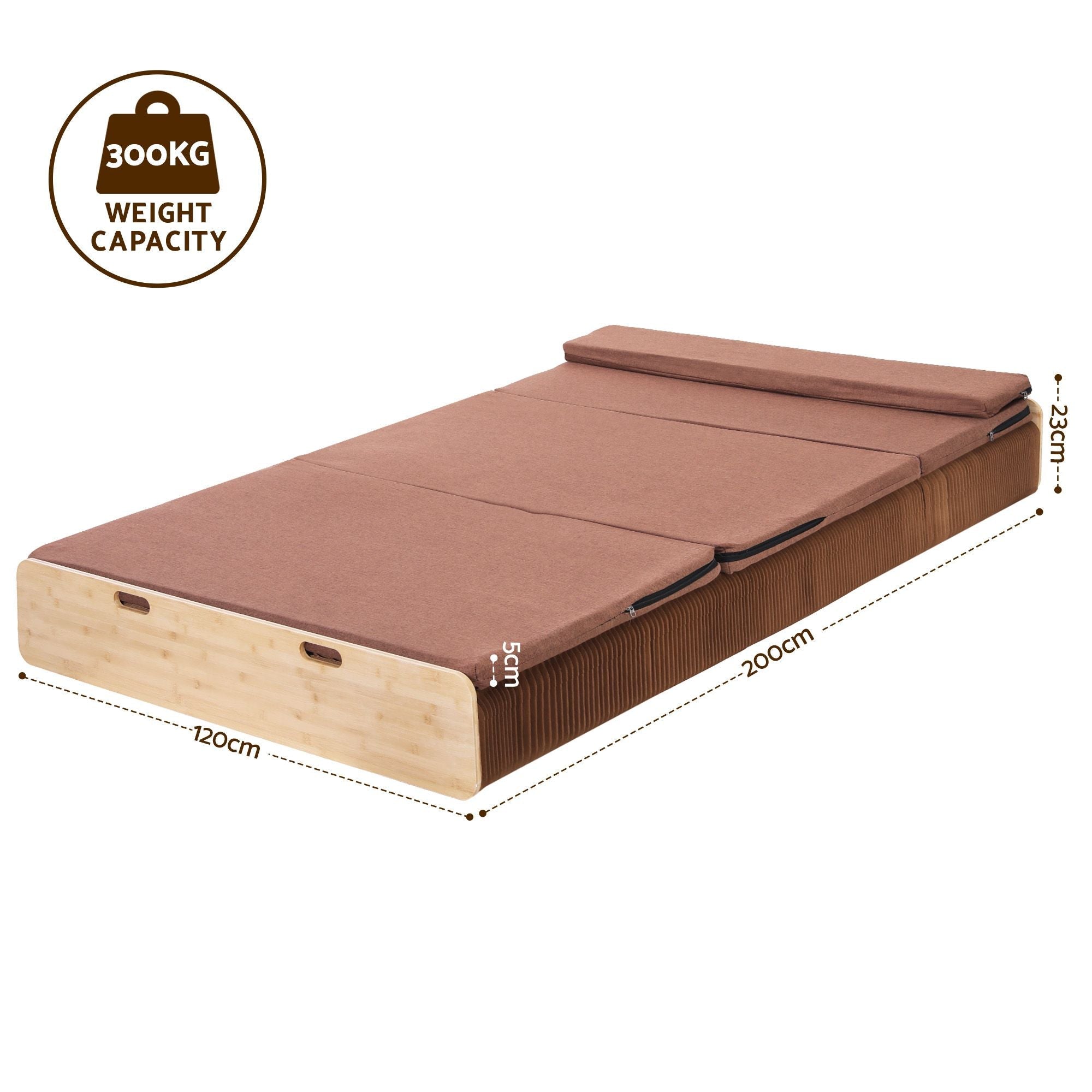 Folding Kraft Paper Bed Frame with Mattress and Pillow 300kg Capacity 200x120cm - Furniture > Bedroom > Beds & Bed Frames - Rivercity House & Home Co. (ABN 18 642 972 209) - Affordable Modern Furniture Australia