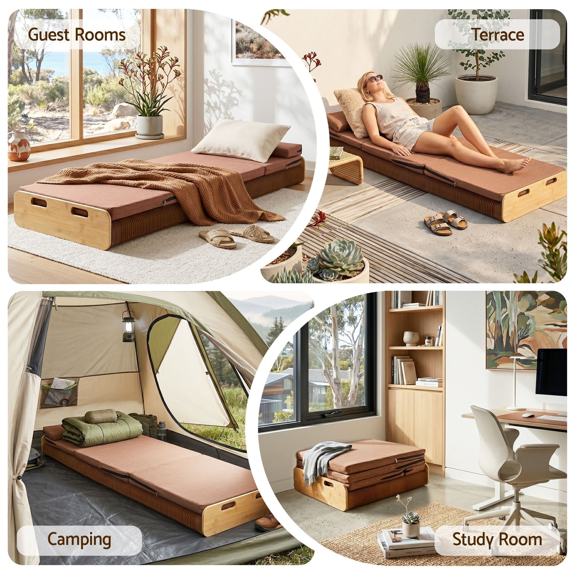 Folding Kraft Paper Bed Frame with Mattress and Pillow 300kg Capacity 200x60cm - Furniture > Bedroom > Beds & Bed Frames - Rivercity House & Home Co. (ABN 18 642 972 209) - Affordable Modern Furniture Australia