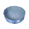 Folding Large Dog Cat Swimming Pool with Drainage Valve - Blue