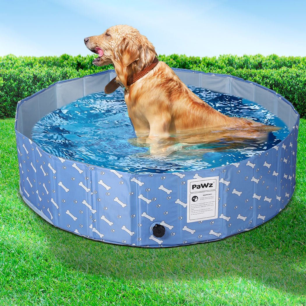 Folding Large Dog Cat Swimming Pool with Drainage Valve - Blue - Rivercity House & Home Co. (ABN 18 642 972 209) - Affordable Modern Furniture Australia