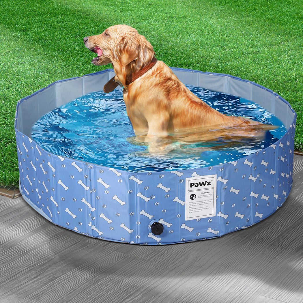 Folding Large Dog Cat Swimming Pool with Drainage Valve - Blue - Rivercity House & Home Co. (ABN 18 642 972 209) - Affordable Modern Furniture Australia