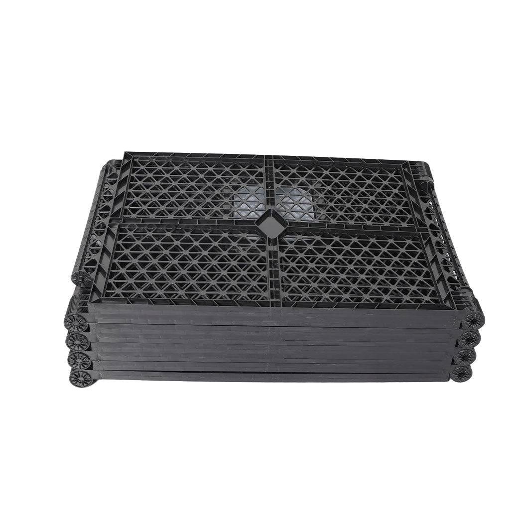 Folding Large Dog Playpen with Lockable Gate - Black - Rivercity House & Home Co. (ABN 18 642 972 209) - Affordable Modern Furniture Australia