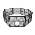 Folding Large Dog Playpen with Lockable Gate - Black