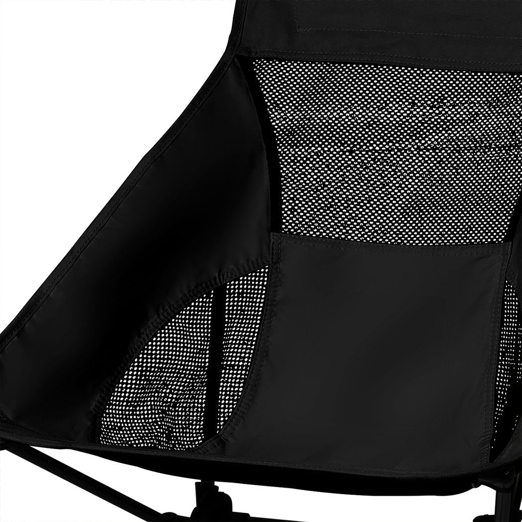 Folding Large Outdoor Camping Chair - Black - Rivercity House & Home Co. (ABN 18 642 972 209) - Affordable Modern Furniture Australia