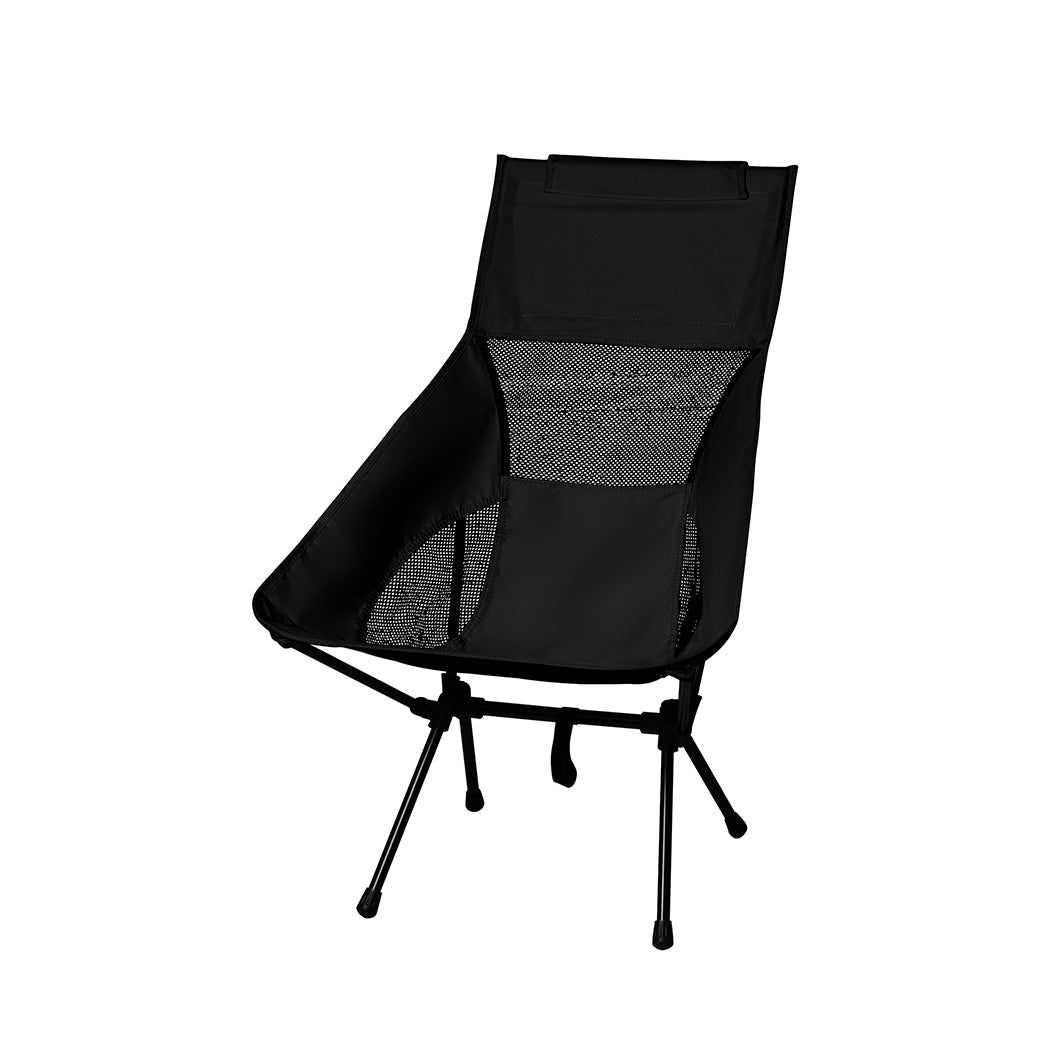 Folding Large Outdoor Camping Chair - Black - Rivercity House & Home Co. (ABN 18 642 972 209) - Affordable Modern Furniture Australia