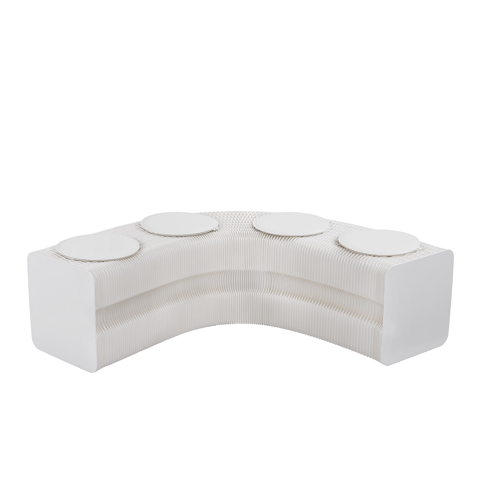 Folding Paper Bench With 4 PU Leather Seat Pads Expandable Accordion Stool For 4 Seats - Furniture > Living Room > Ottomans & Footstools - Rivercity House & Home Co. (ABN 18 642 972 209) - Affordable Modern Furniture Australia