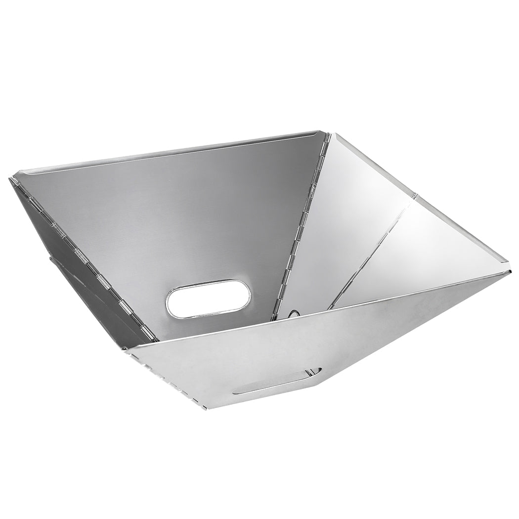 Folding Portable 2 - IN - 1 Charcoal BBQ Grill and Fire Pit - Silver - Rivercity House & Home Co. (ABN 18 642 972 209) - Affordable Modern Furniture Australia
