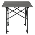 Folding Portable Aluminum Camping BBQ Table with Adjustable Height - Black