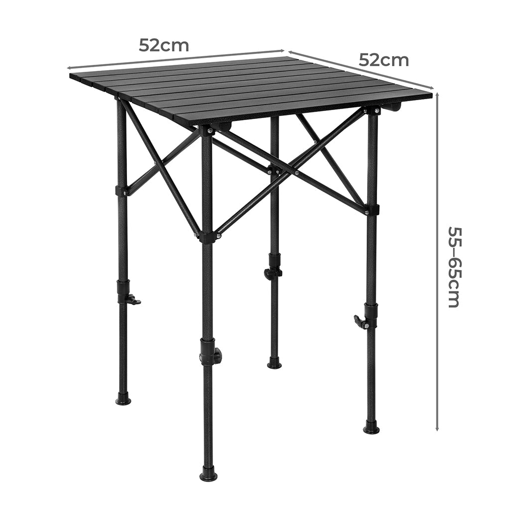Folding Portable Aluminum Camping BBQ Table with Adjustable Height - Black - Rivercity House & Home Co. (ABN 18 642 972 209) - Affordable Modern Furniture Australia