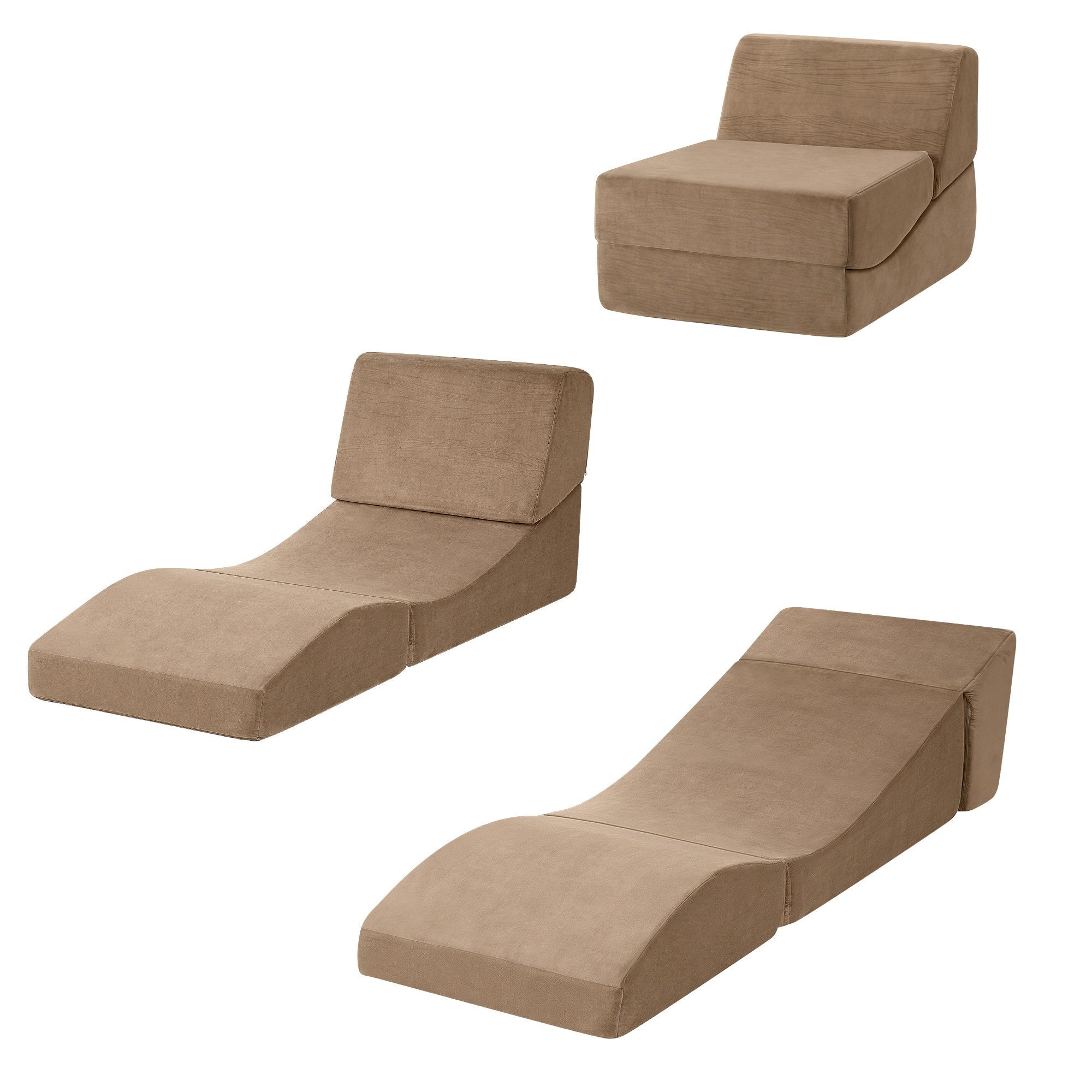 Folding Sofa Bed Convertible Armless Foam Floor Futon Lounger Couch Brown - Furniture > Sofas > Sofas & Sofa Beds - Rivercity House & Home Co. (ABN 18 642 972 209) - Affordable Modern Furniture Australia