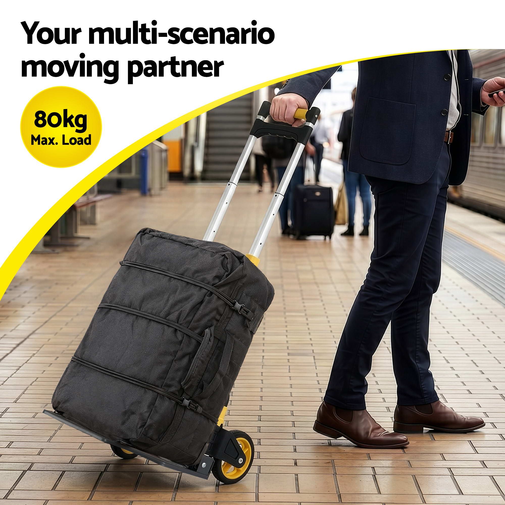 Folding Trolley Portable Hand Truck Lightweight Travel Luggage Silver - Tools > Tools Storage > Utility Trolleys - Rivercity House & Home Co. (ABN 18 642 972 209) - Affordable Modern Furniture Australia