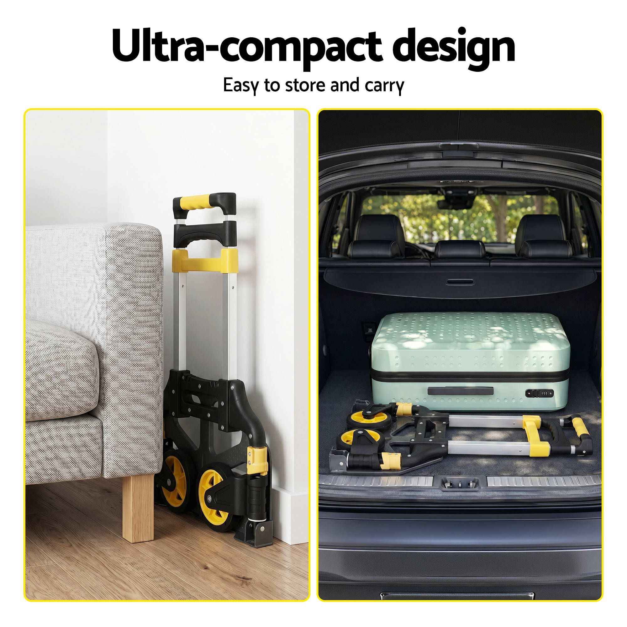 Folding Trolley Portable Hand Truck Lightweight Travel Luggage Silver - Tools > Tools Storage > Utility Trolleys - Rivercity House & Home Co. (ABN 18 642 972 209) - Affordable Modern Furniture Australia