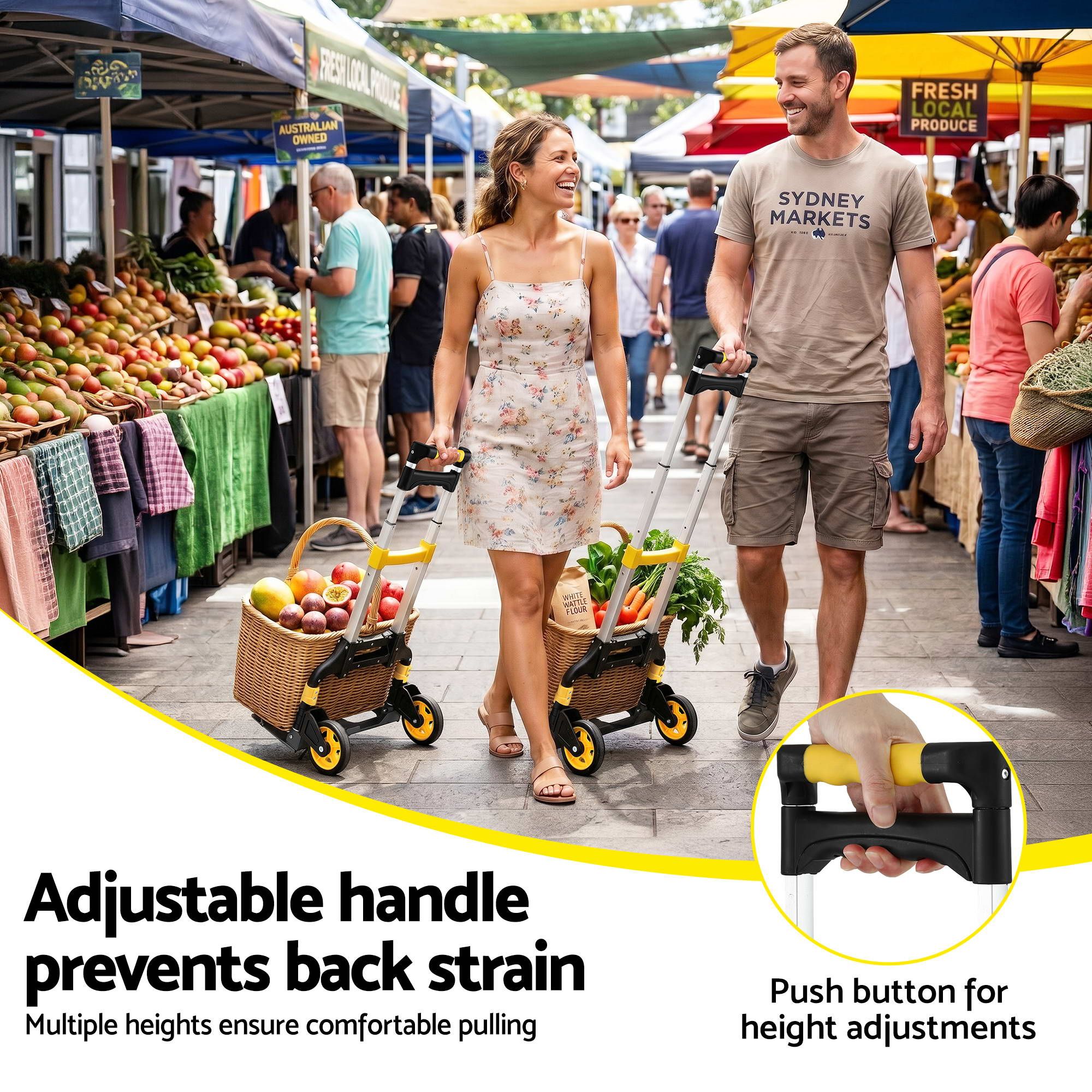 Folding Trolley Portable Hand Truck Lightweight Travel Luggage Silver - Tools > Tools Storage > Utility Trolleys - Rivercity House & Home Co. (ABN 18 642 972 209) - Affordable Modern Furniture Australia