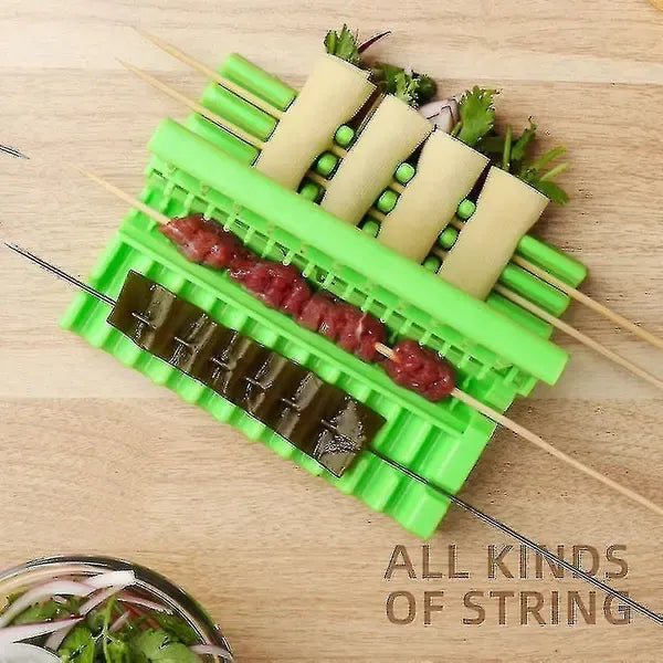 Food-Grade PP Manual BBQ Skewer Maker with Reusable Kebab Press 15 x 12 cm - Green - Home & Garden > BBQ > BBQ Tools - Rivercity House & Home Co. (ABN 18 642 972 209) - Affordable Modern Furniture Australia