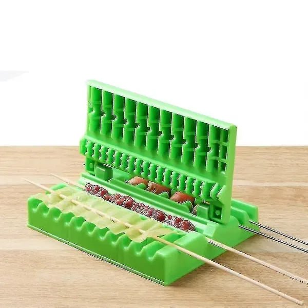 Food-Grade PP Manual BBQ Skewer Maker with Reusable Kebab Press 15 x 12 cm - Green - Home & Garden > BBQ > BBQ Tools - Rivercity House & Home Co. (ABN 18 642 972 209) - Affordable Modern Furniture Australia