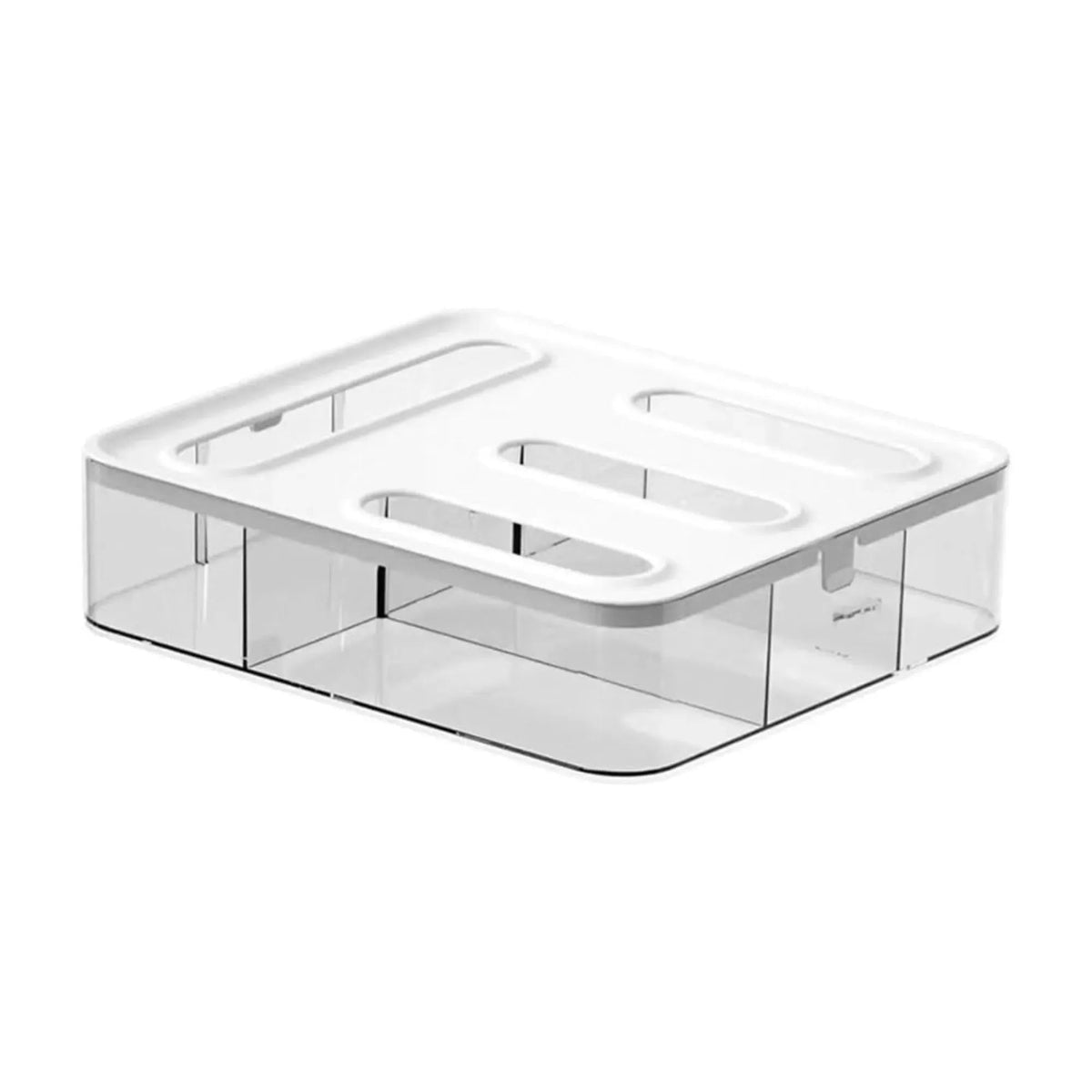 Food Storage Bag Organiser 4 Compartment Kitchen Drawer Box - Transparent - Furniture > Bathroom > Bathroom Cabinets, Cupboards & Storage - Rivercity House & Home Co. (ABN 18 642 972 209) - Affordable Modern Furniture Australia