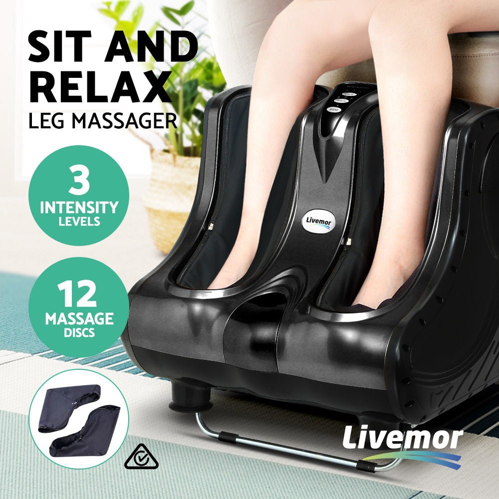 Foot Massager Massagers Shiatsu Electric Roller Ankle Calf Leg Kneading Black - Furniture > Bar Stools & Chairs > Massage Chairs - Rivercity House & Home Co. (ABN 18 642 972 209) - Affordable Modern Furniture Australia