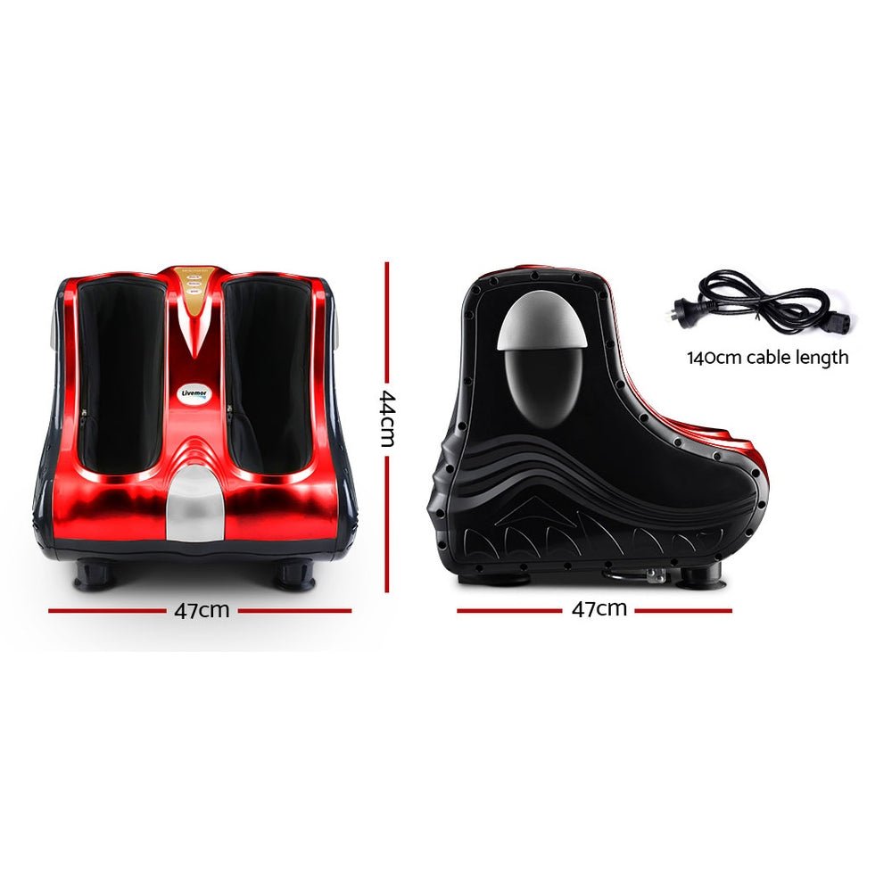 Foot Massager Massagers Shiatsu Electric Roller Ankle Calf Leg Kneading Red - Furniture > Bar Stools & Chairs > Massage Chairs - Rivercity House & Home Co. (ABN 18 642 972 209) - Affordable Modern Furniture Australia