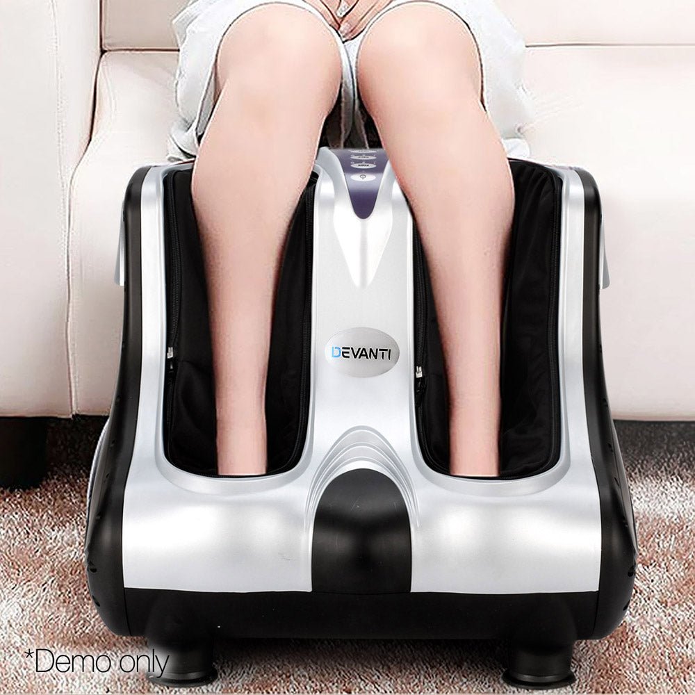 Foot Massager Massagers Shiatsu Electric Roller Ankle Calf Leg Kneading Silver - Furniture > Bar Stools & Chairs > Massage Chairs - Rivercity House & Home Co. (ABN 18 642 972 209) - Affordable Modern Furniture Australia