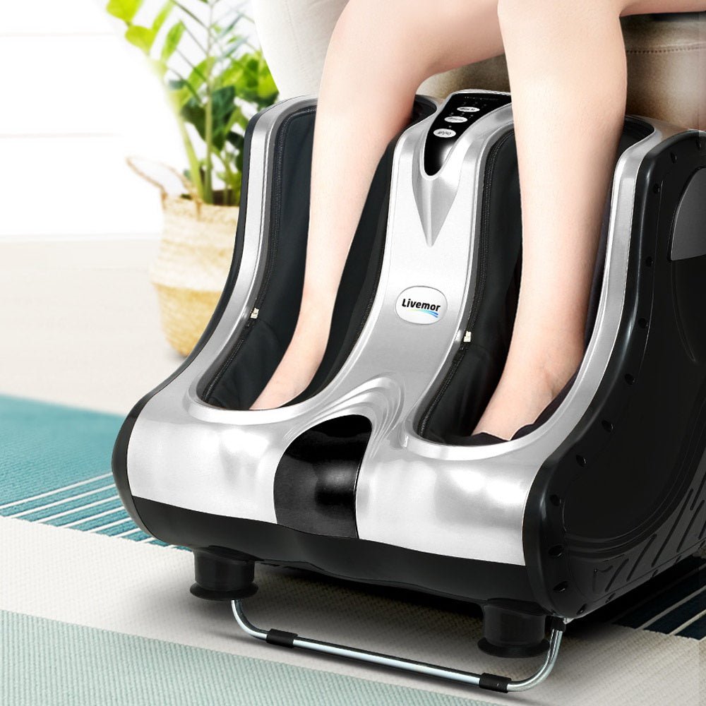 Foot Massager Massagers Shiatsu Electric Roller Ankle Calf Leg Kneading Silver - Furniture > Bar Stools & Chairs > Massage Chairs - Rivercity House & Home Co. (ABN 18 642 972 209) - Affordable Modern Furniture Australia