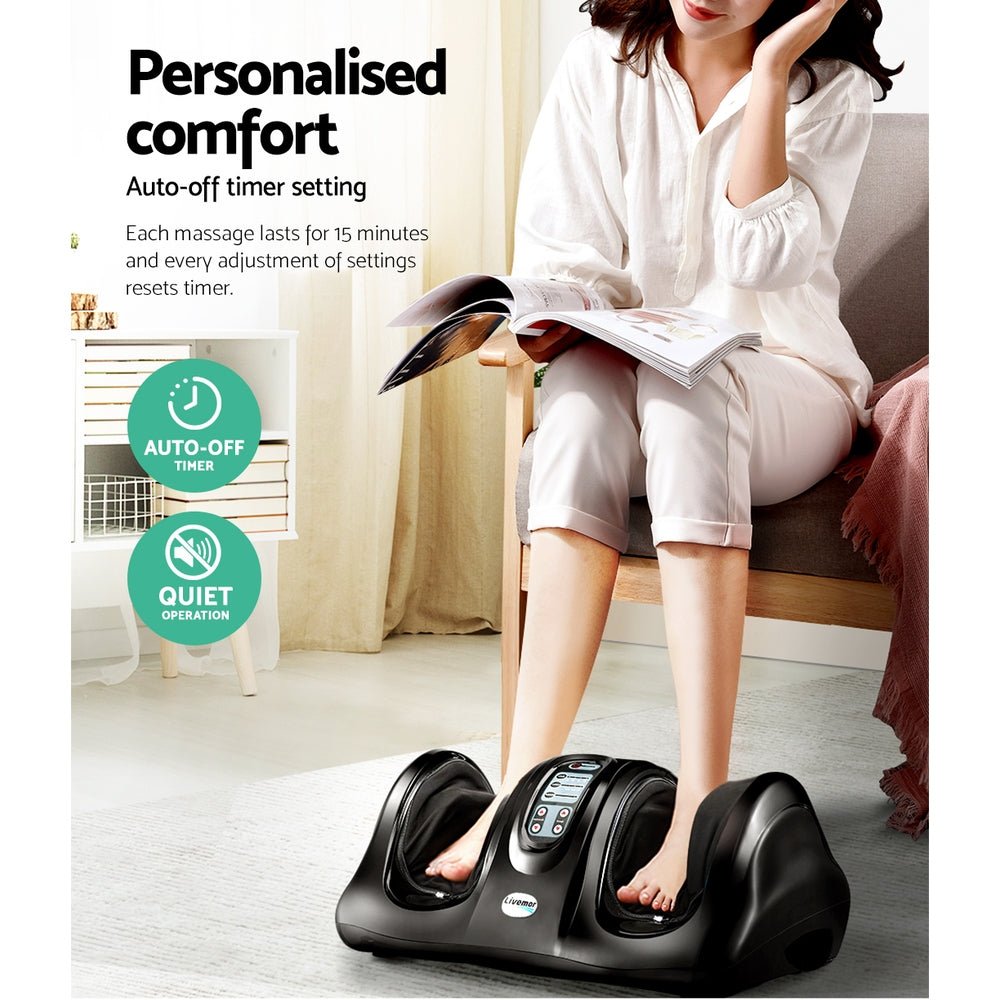 Foot Massager Shiatsu Massagers Electric Remote Roller Kneading Black - Furniture > Bar Stools & Chairs > Massage Chairs - Rivercity House & Home Co. (ABN 18 642 972 209) - Affordable Modern Furniture Australia
